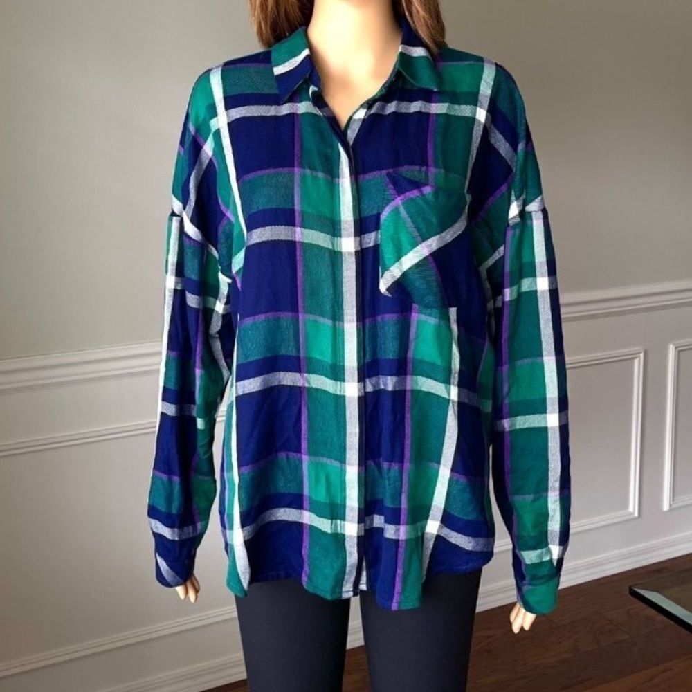 Sanctuary Plaid Tie-Back Shirt - Picture 2 of 9